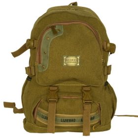 caBlancho [Own Propert] Multipurpose canvas Outdoor Backpack / Dayback / School Bag - Khaki